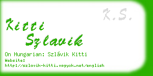 kitti szlavik business card